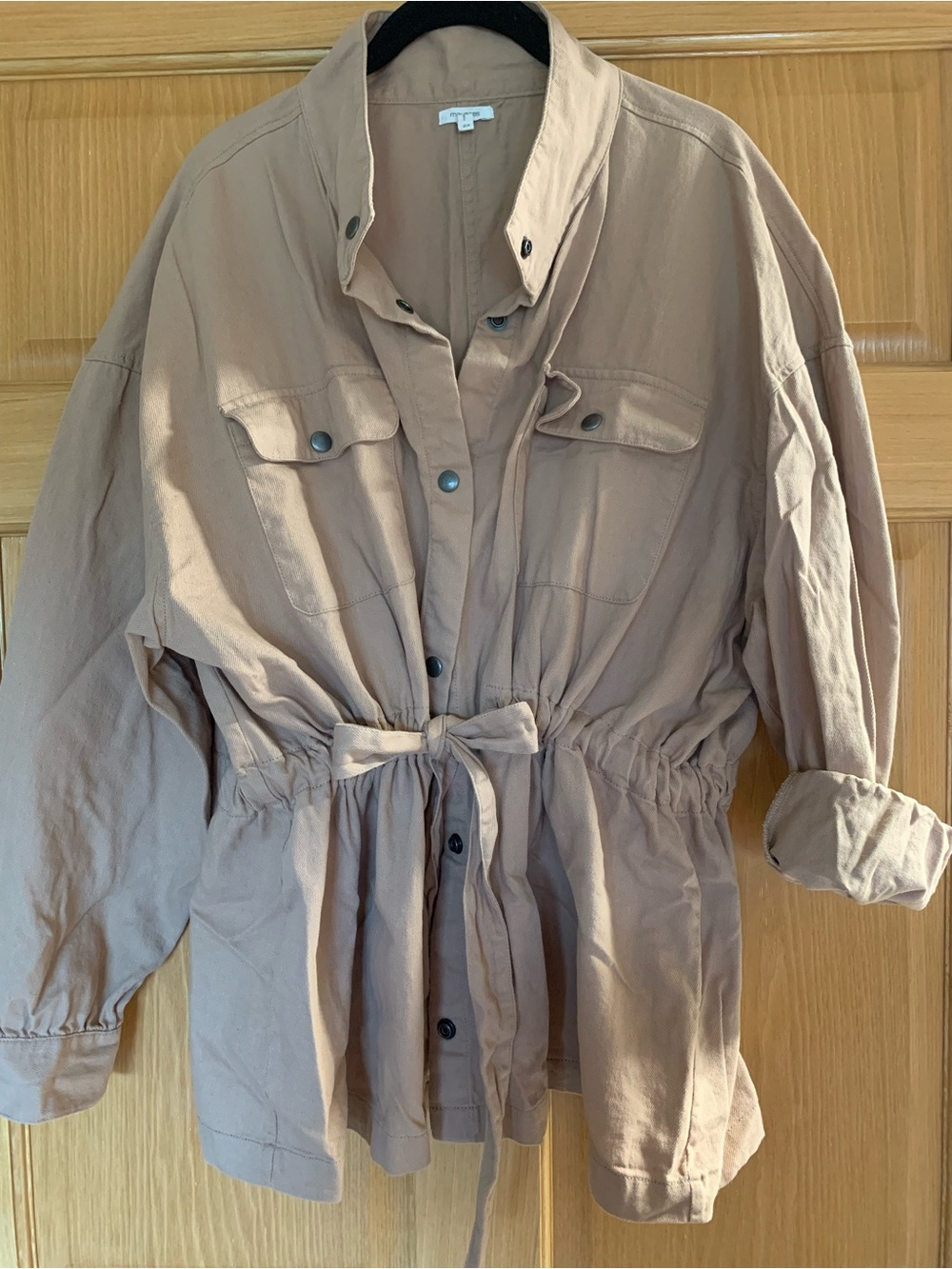 PLUS SIZED Maurices Taupe Utility Drawstring Jacket
